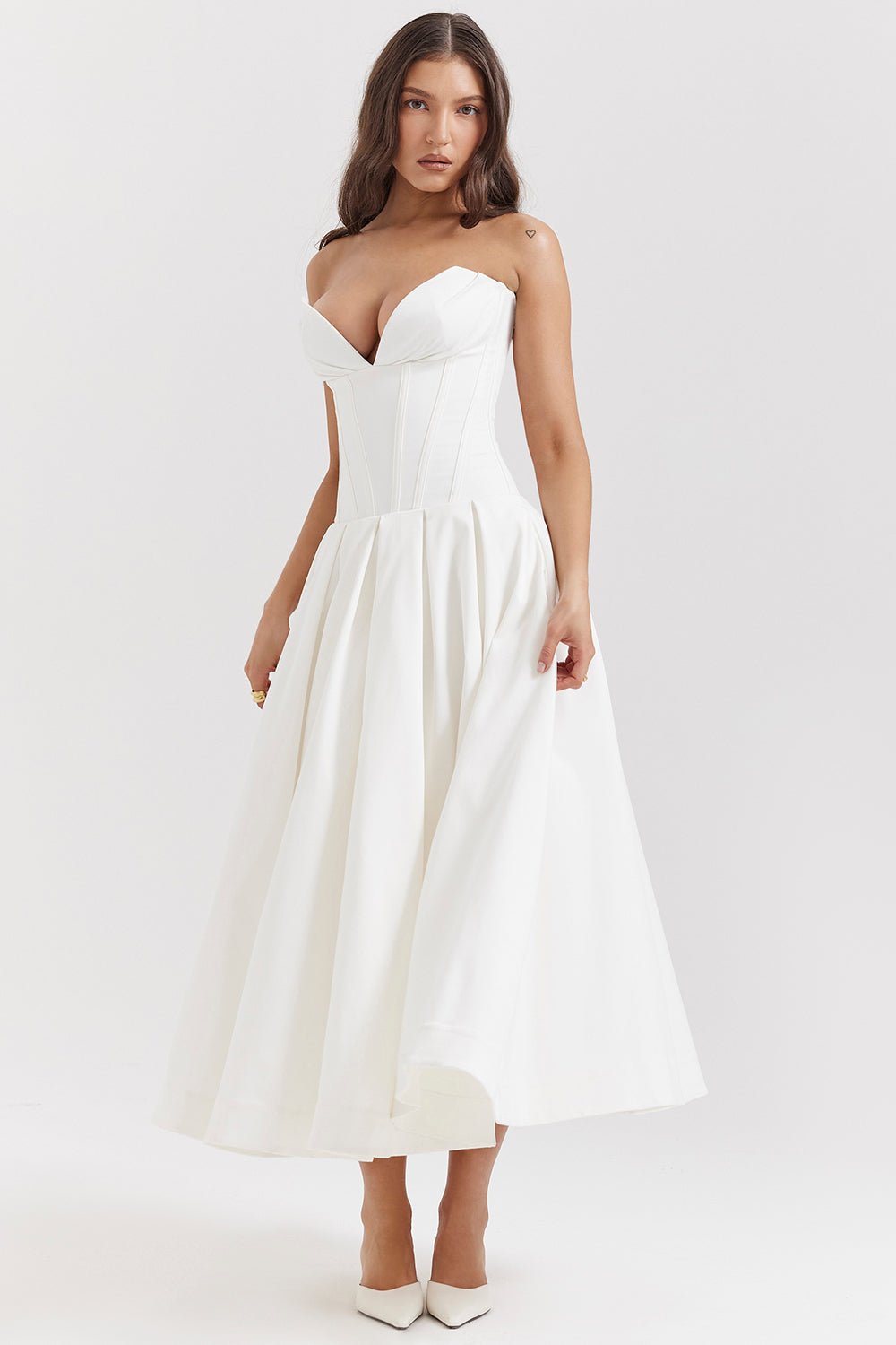 Strapless midi dress