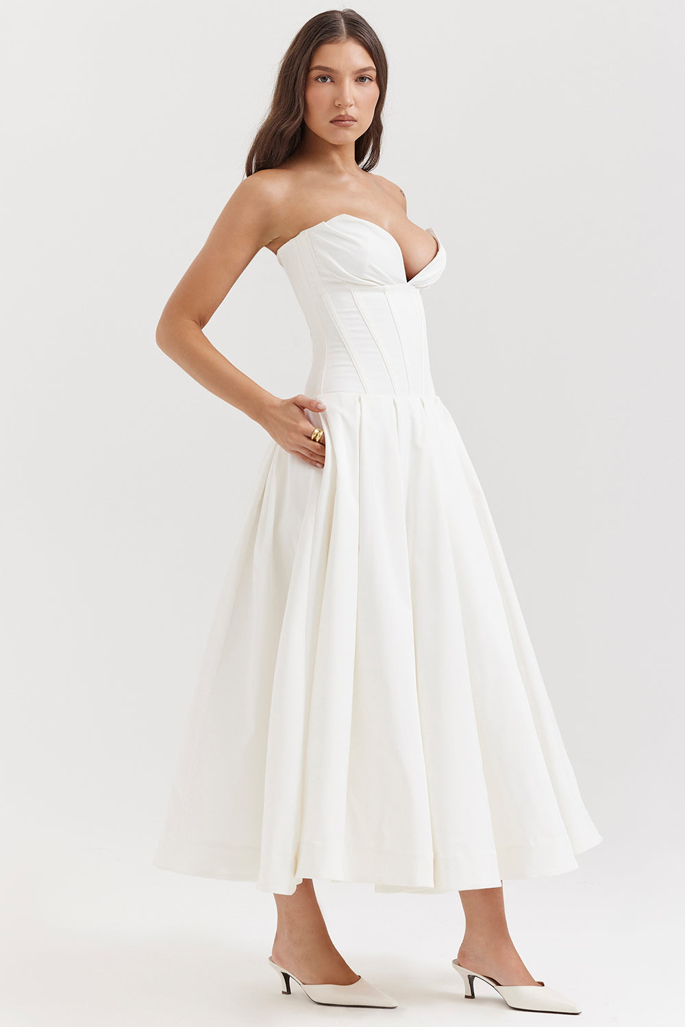 Ballerina strapless midi dress