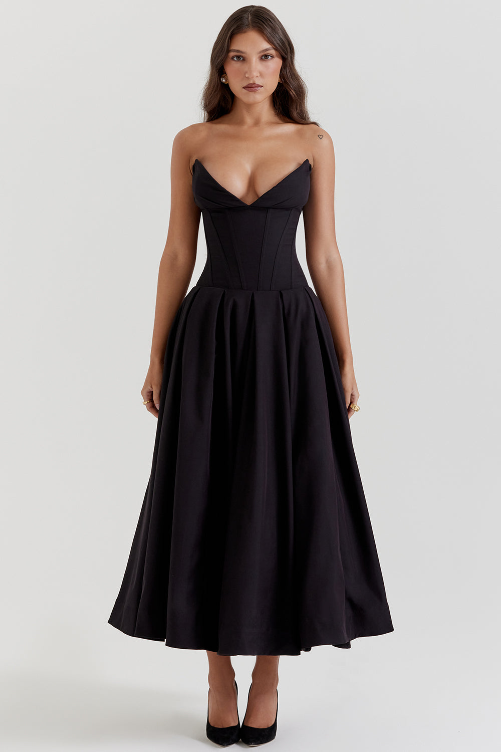 Strapless midi dress