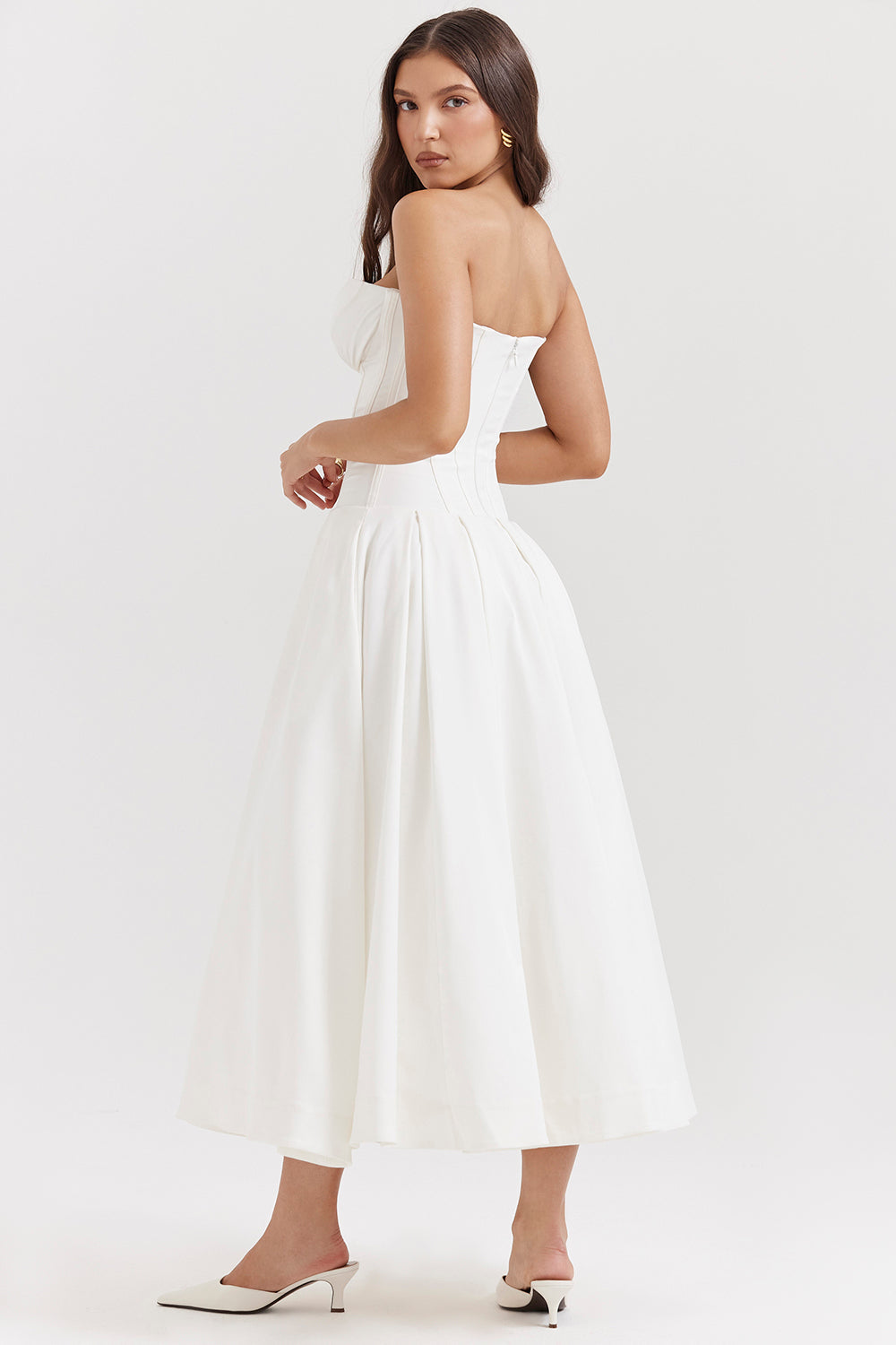 Strapless midi dress