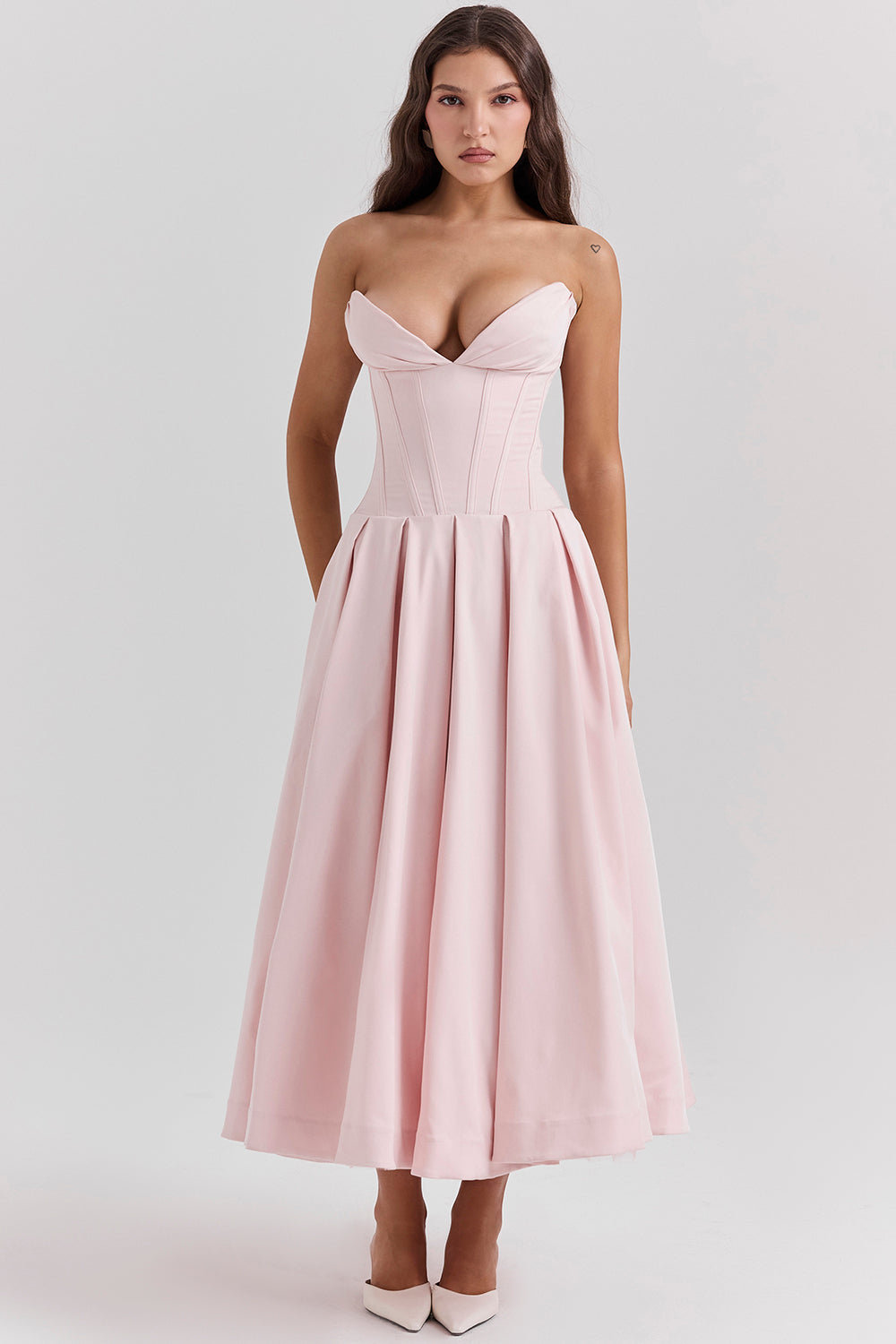 Ballerina strapless midi dress