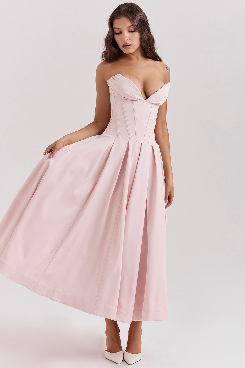 Ballerina strapless midi dress