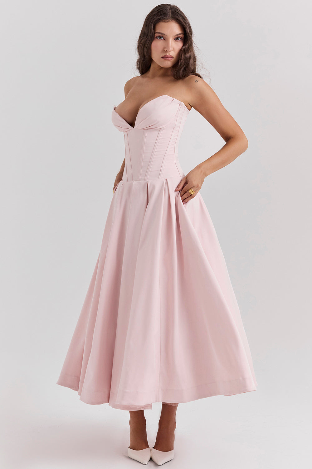 Ballerina strapless midi dress