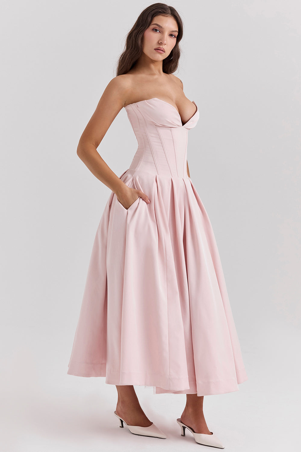 Ballerina strapless midi dress