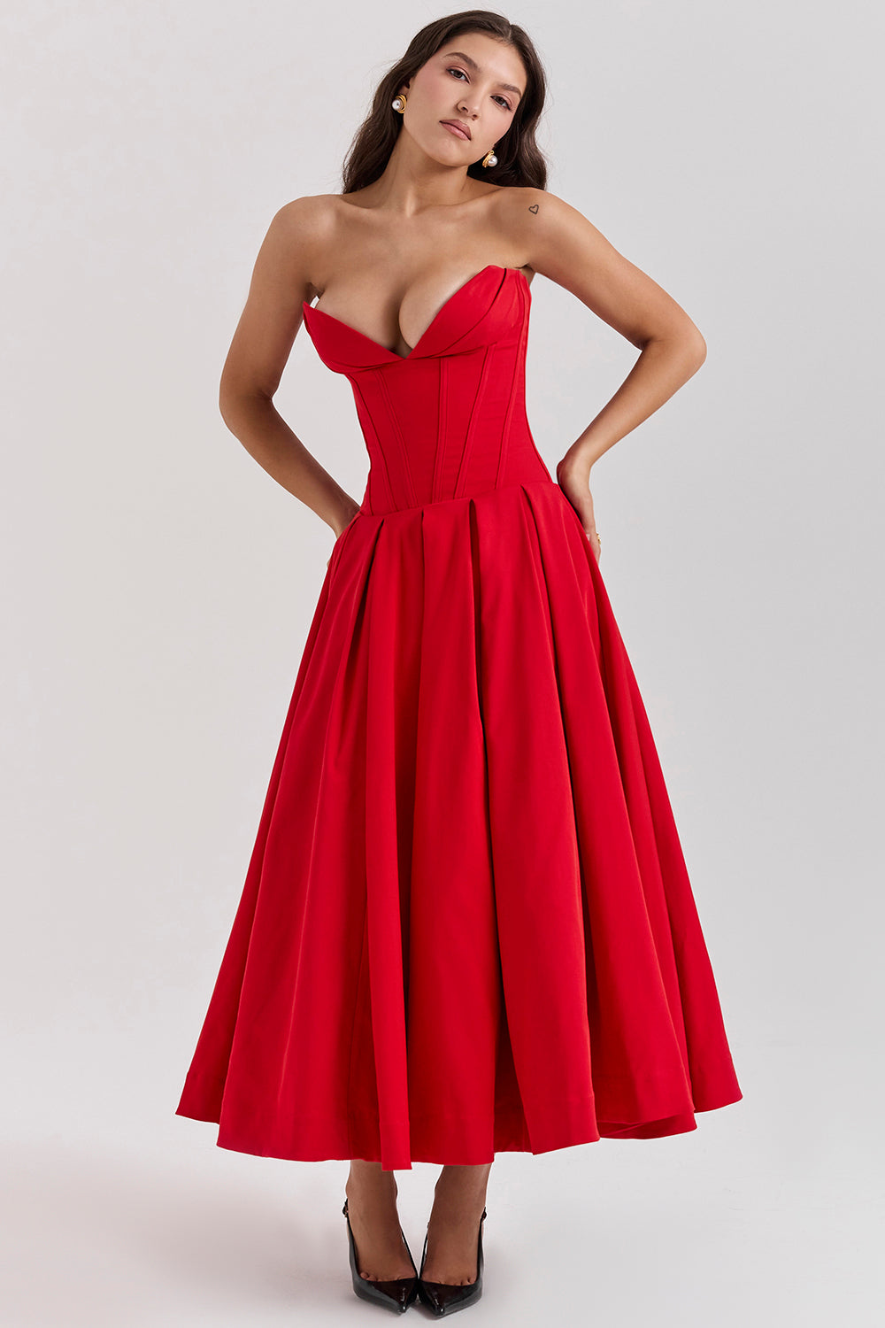 Ballerina strapless midi dress