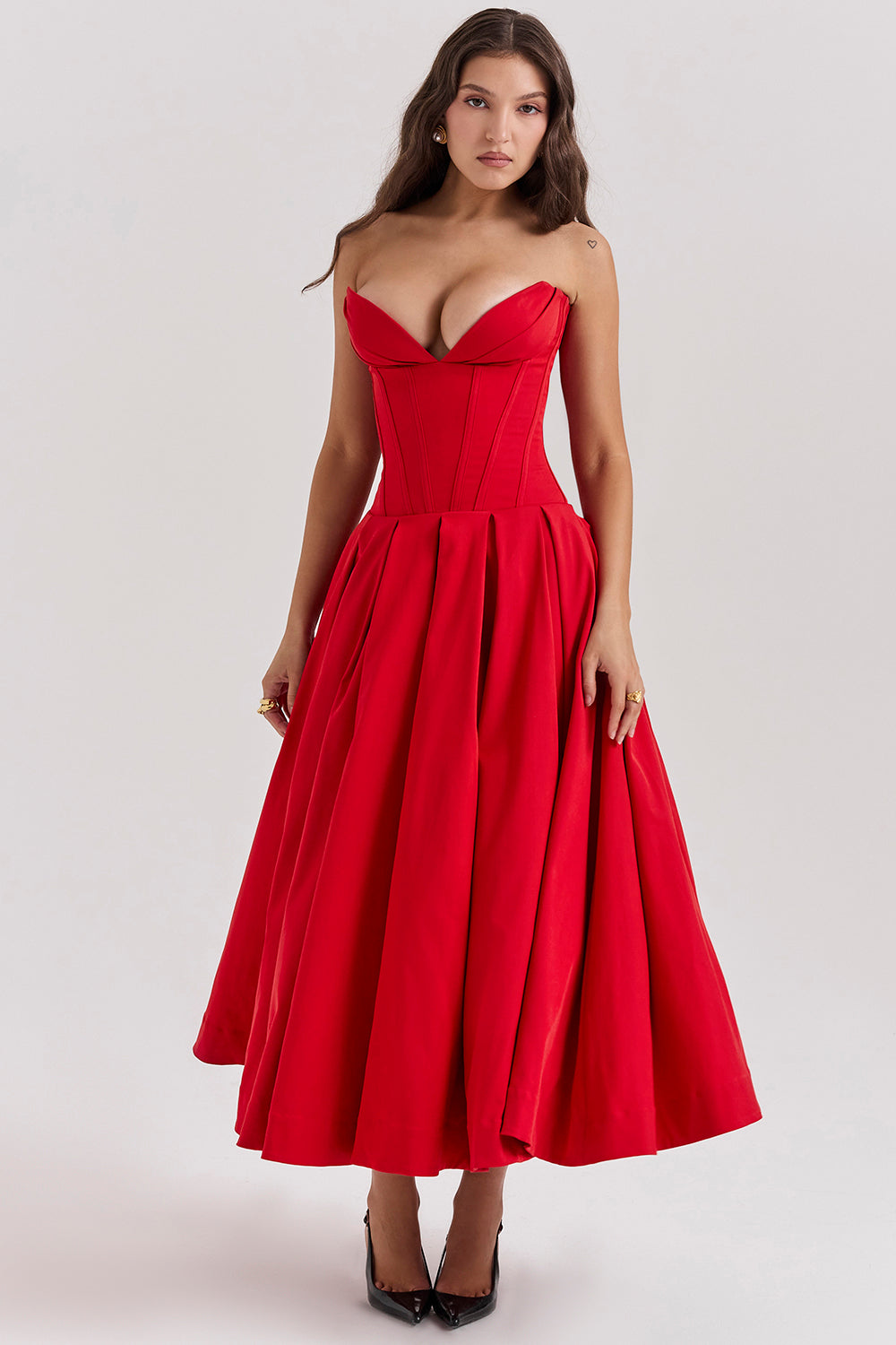 Ballerina strapless midi dress