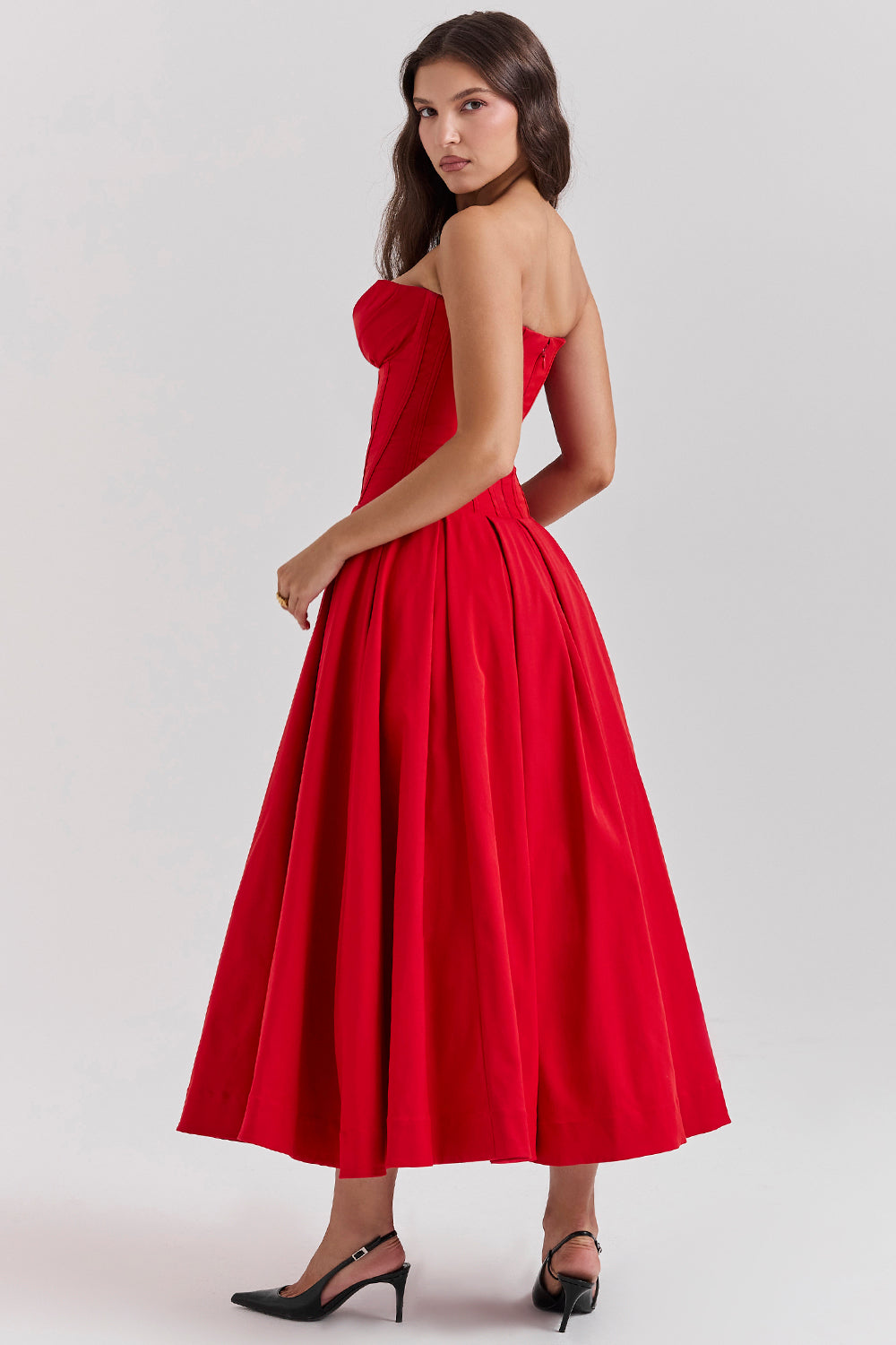 Ballerina strapless midi dress