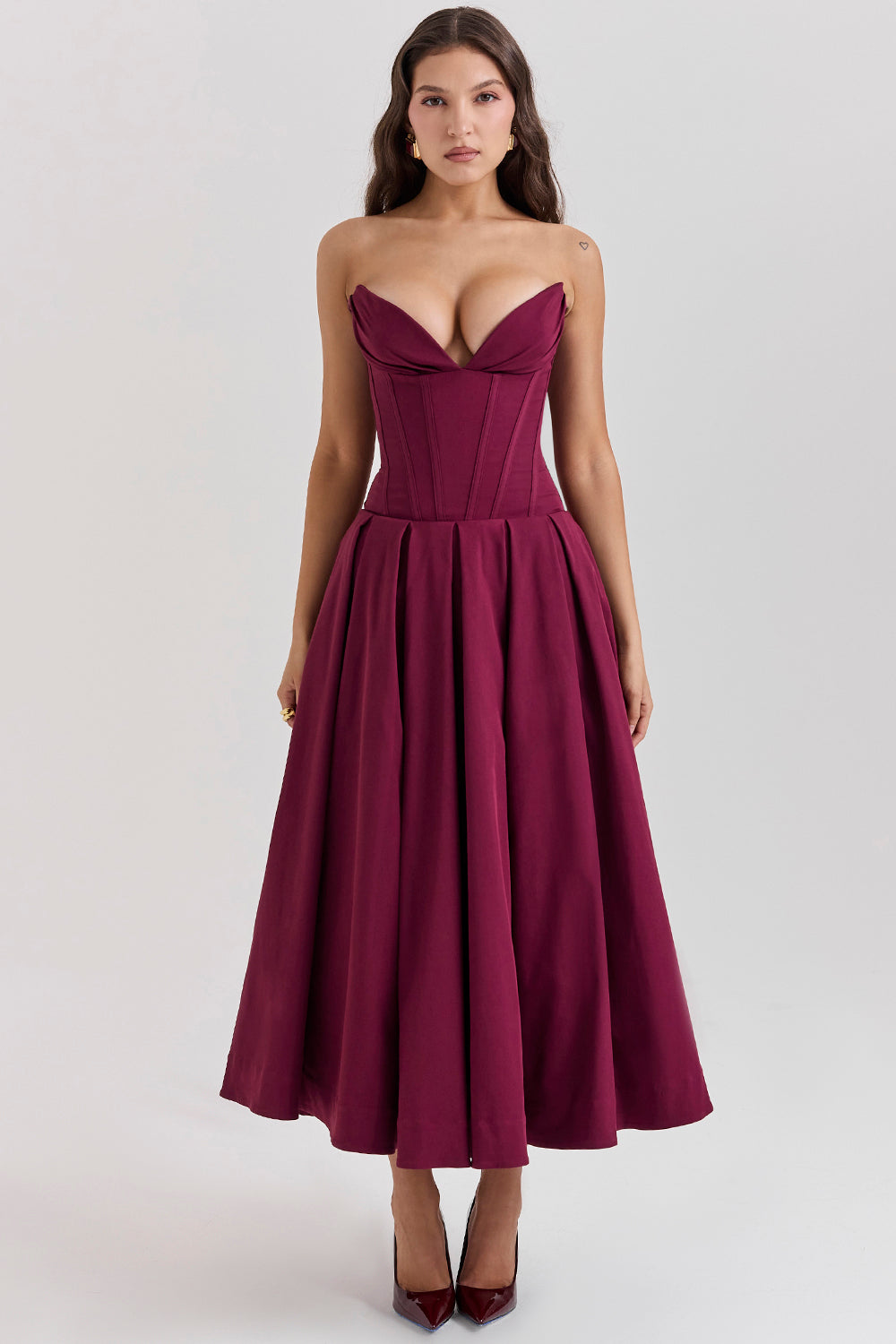 Ballerina strapless midi dress