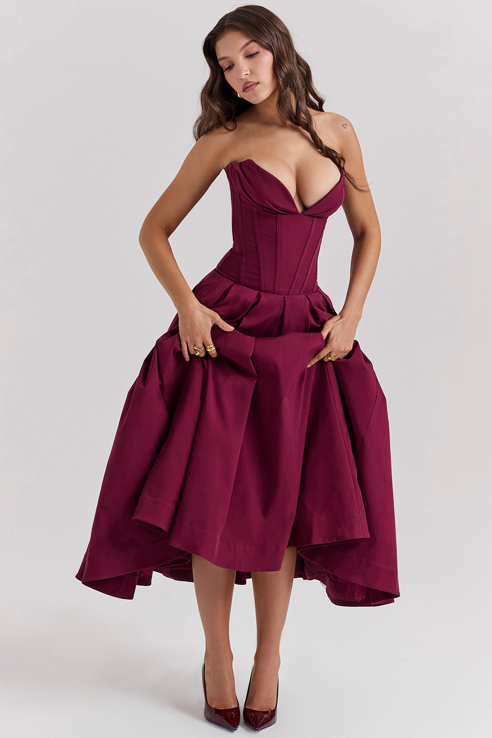 Ballerina strapless midi dress