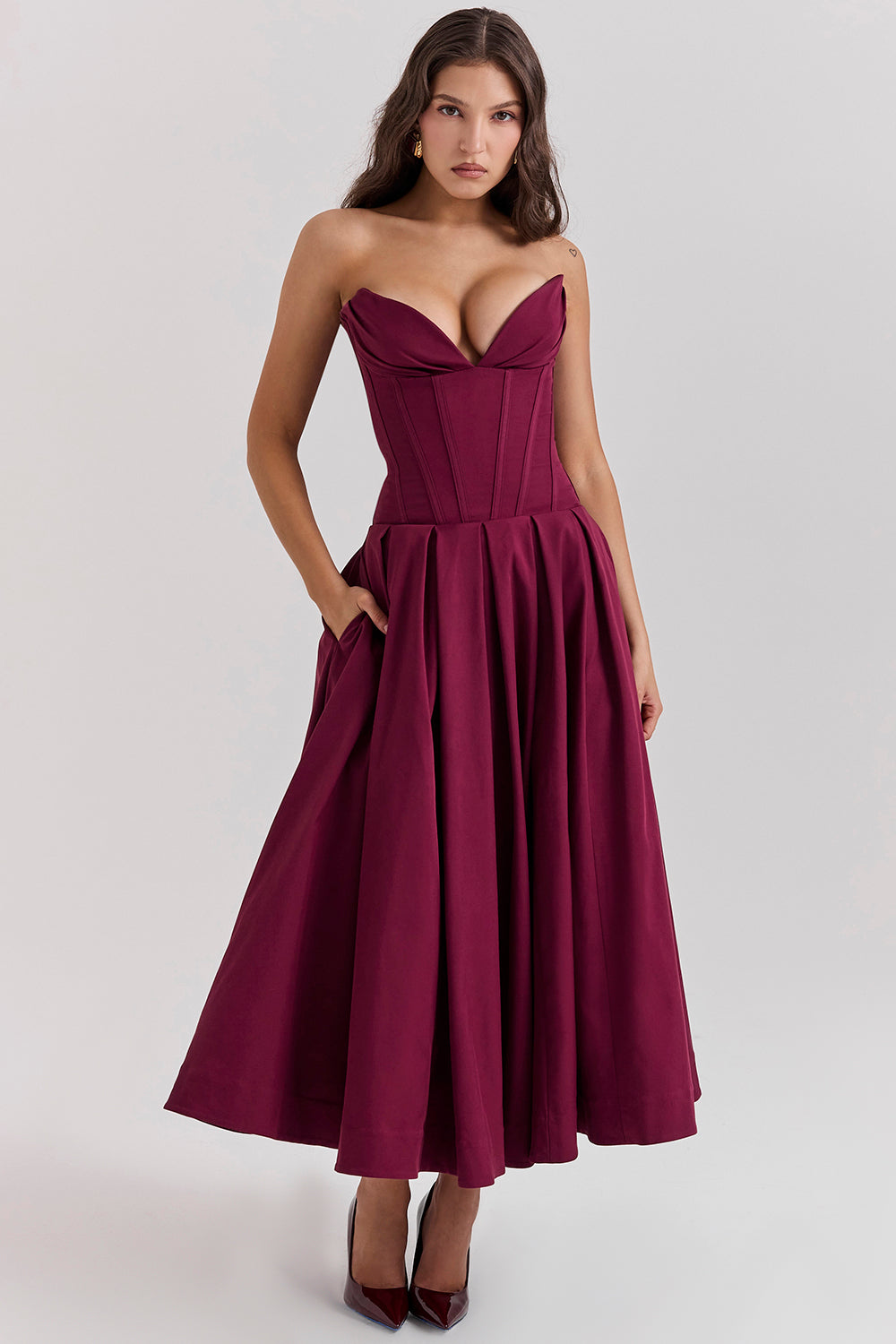 Ballerina strapless midi dress