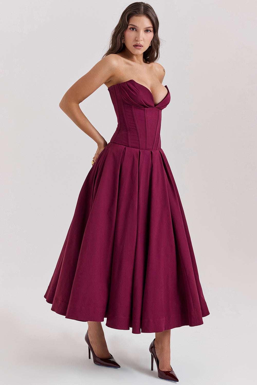 Ballerina strapless midi dress