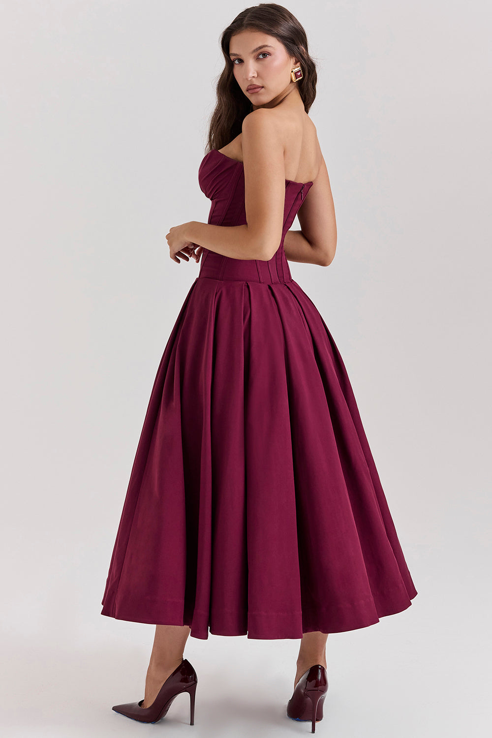 Ballerina strapless midi dress