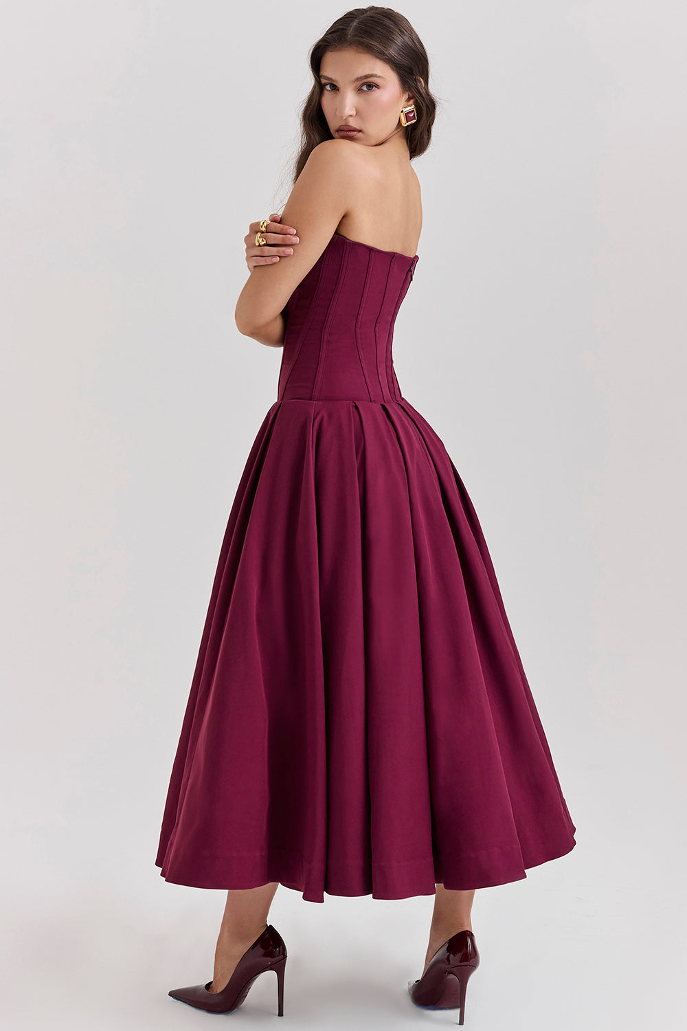 Ballerina strapless midi dress