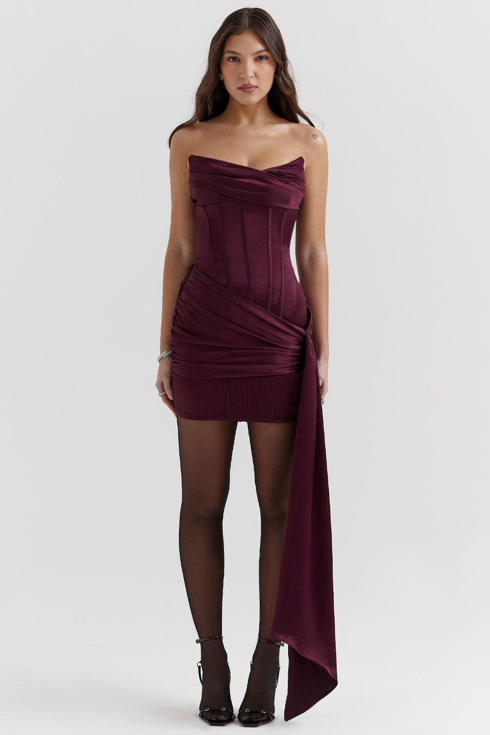 Mulberry strapless corset dress