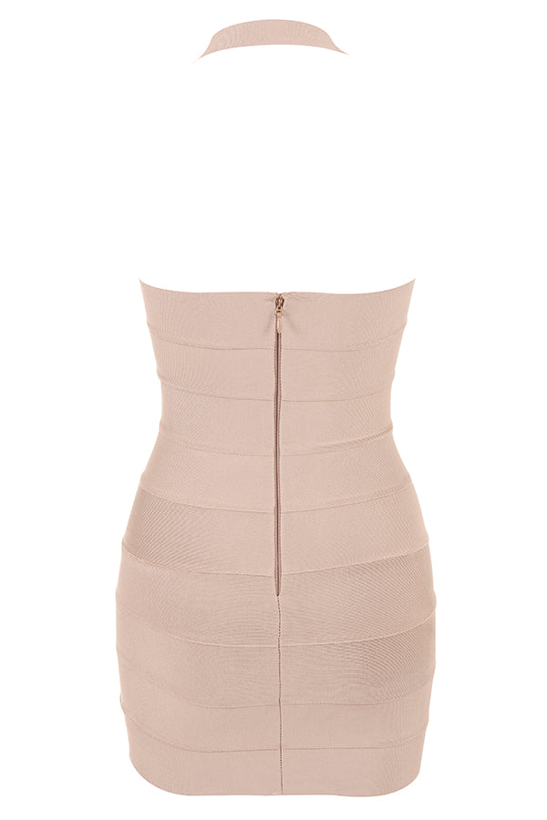 Latte bandage mini dress