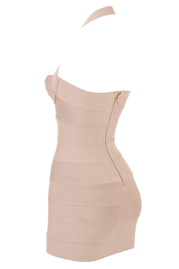 Latte bandage mini dress