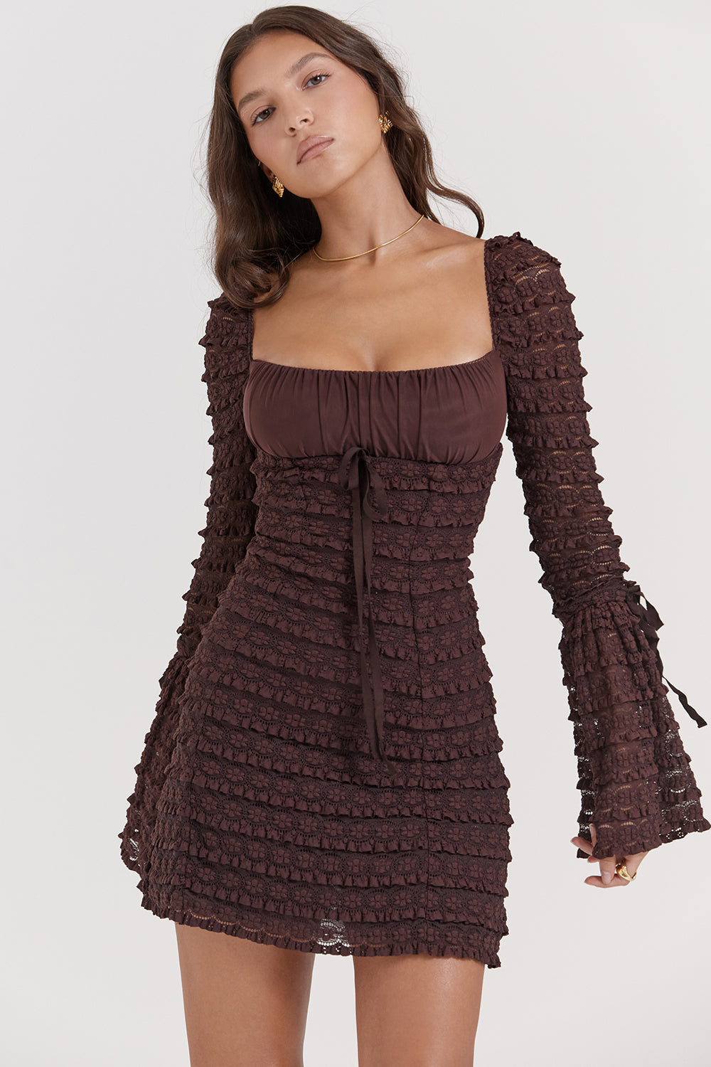 Espresso lace dress