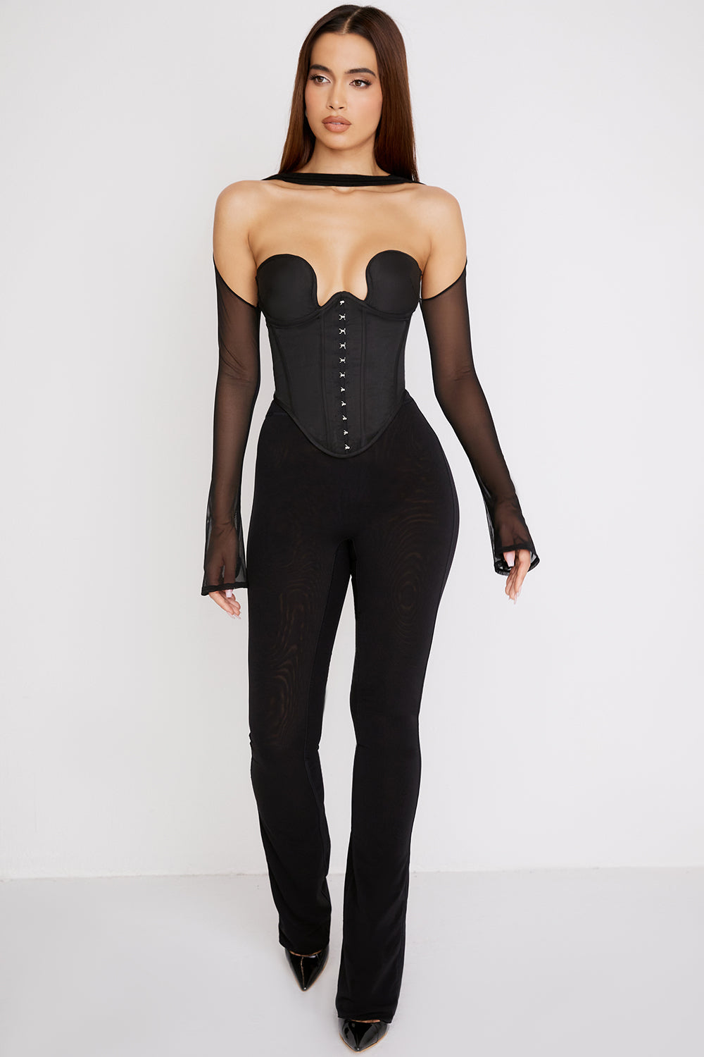 Black structured corset