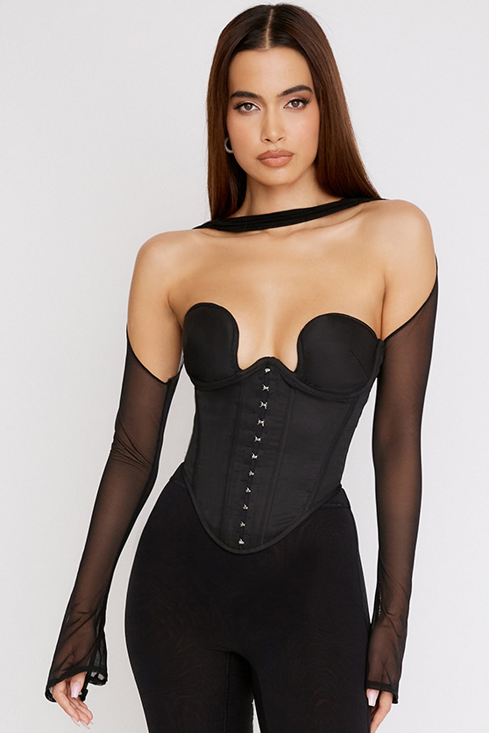 Black structured corset