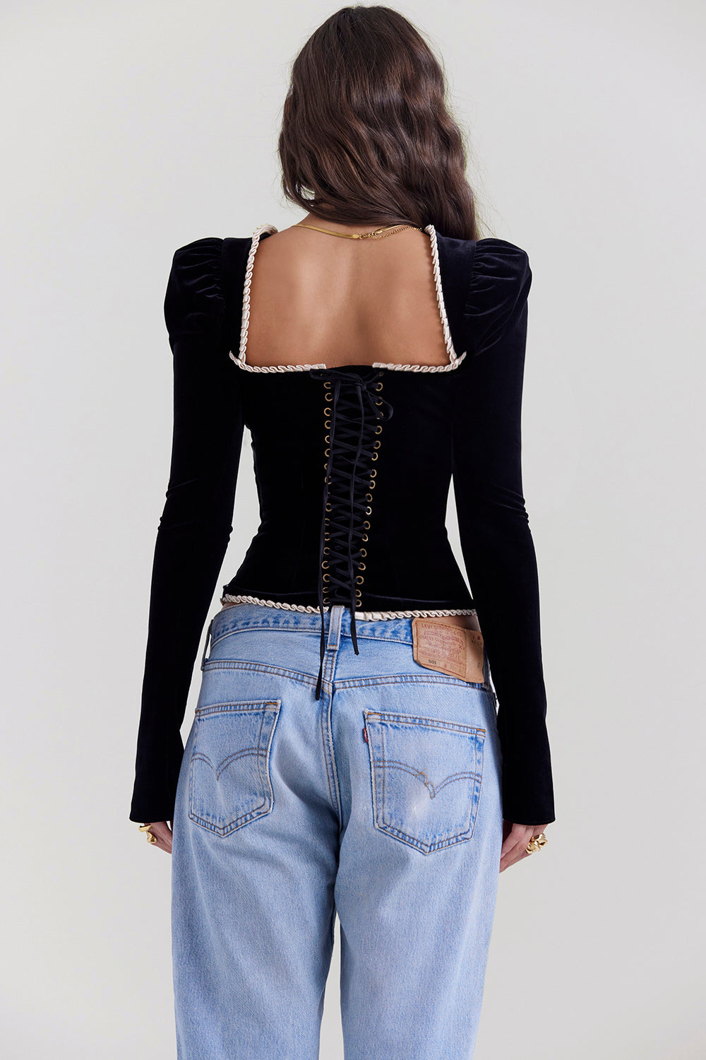 Black velvet corset