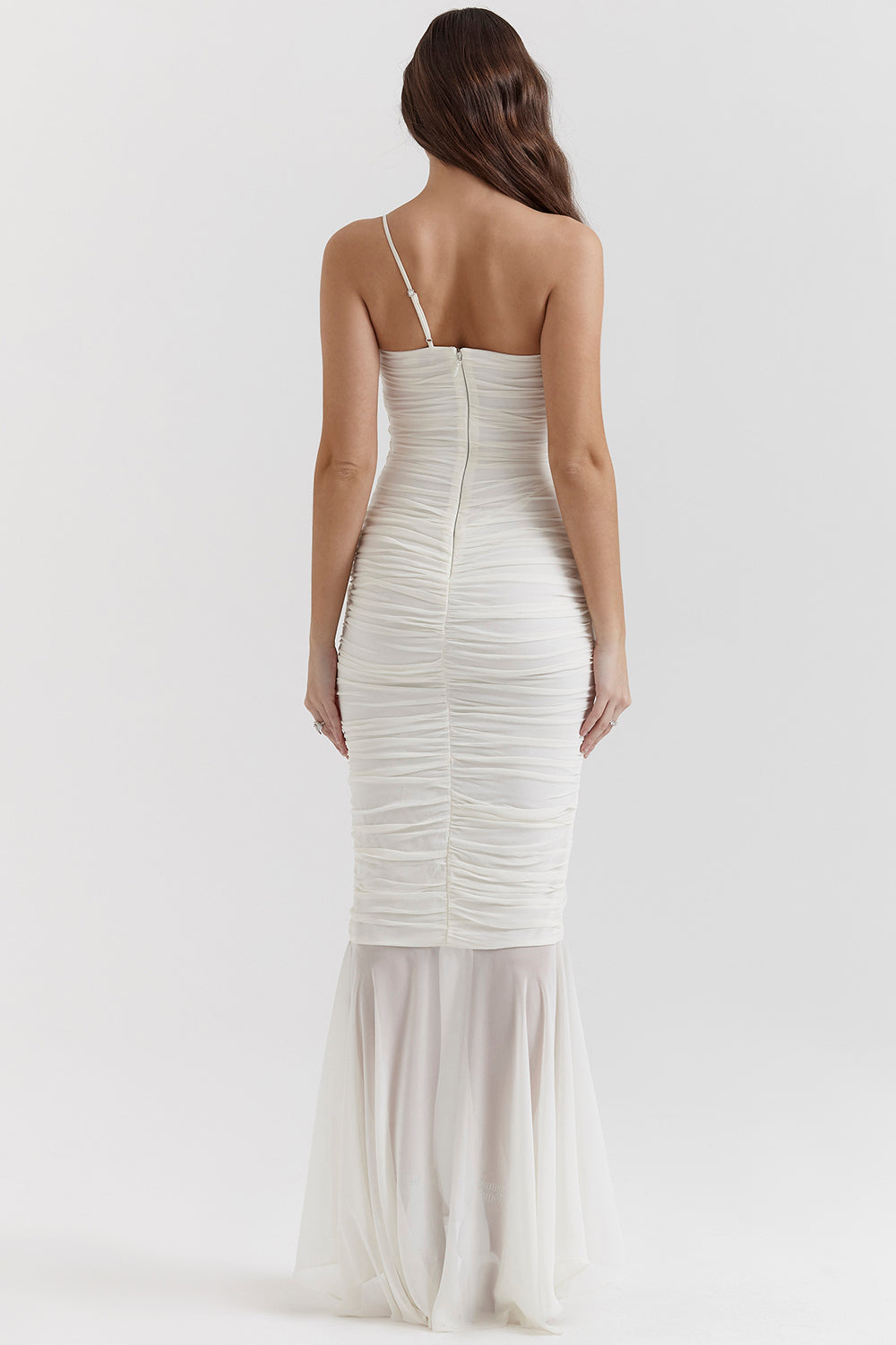 Ivory colored maxi dress with ruffles