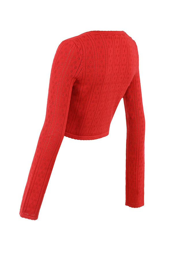 Cherry rib knitted top with knitted capri pants