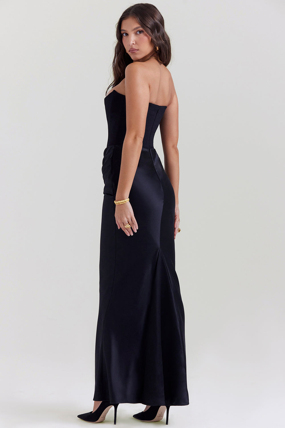 Strapless corset maxi dress