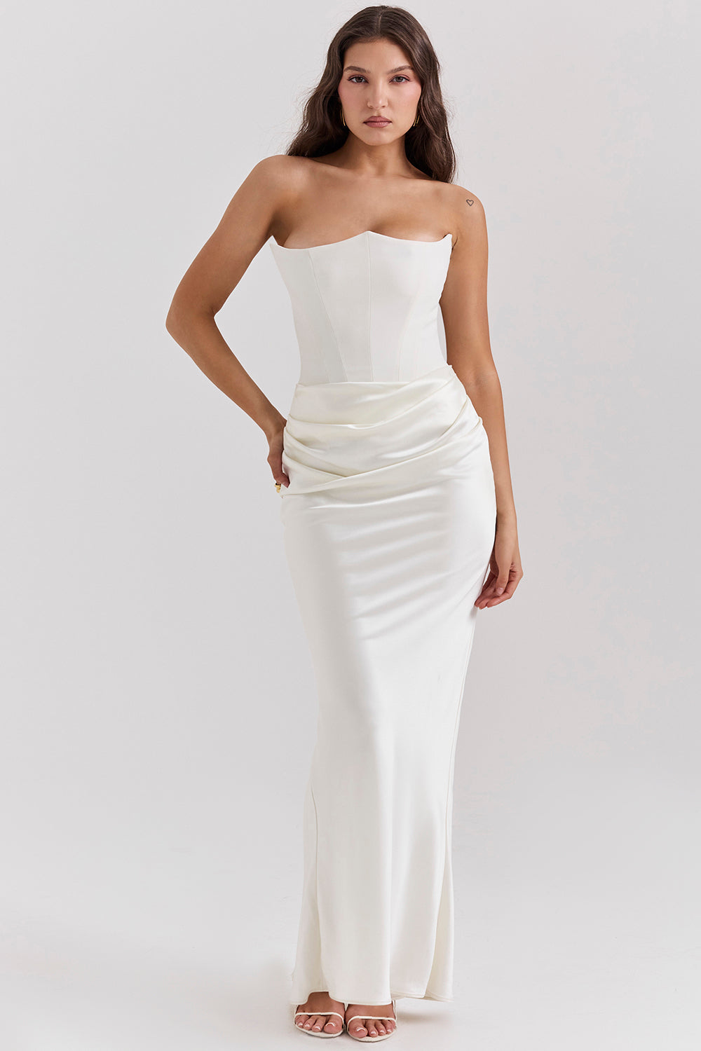 Strapless corset maxi dress