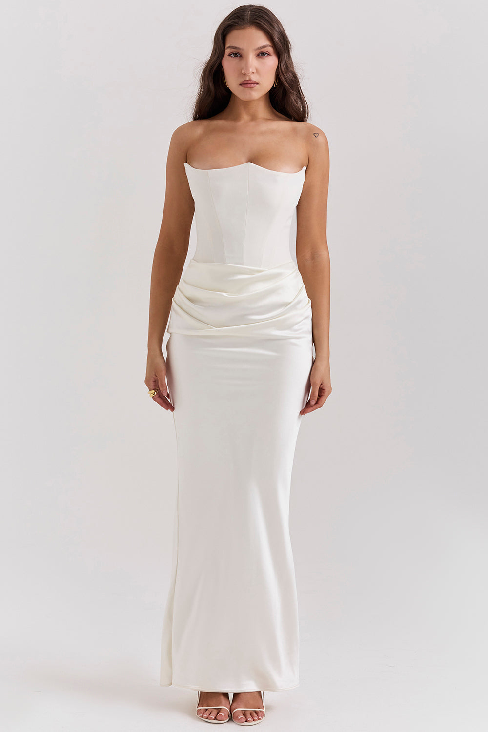 Strapless corset maxi dress