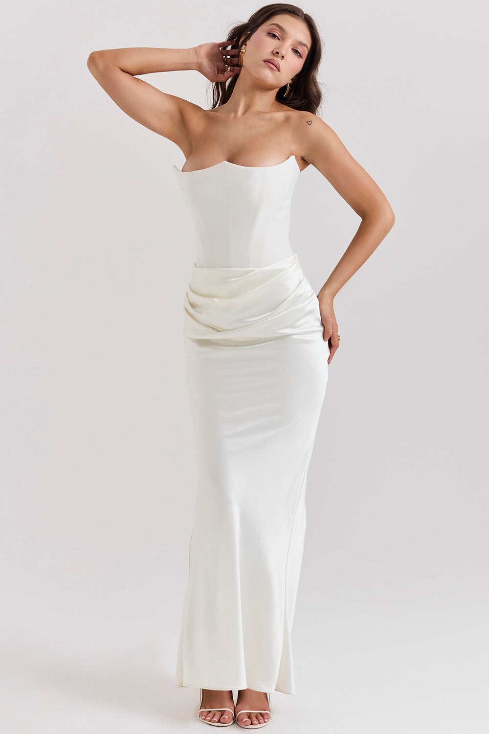 Strapless corset maxi dress