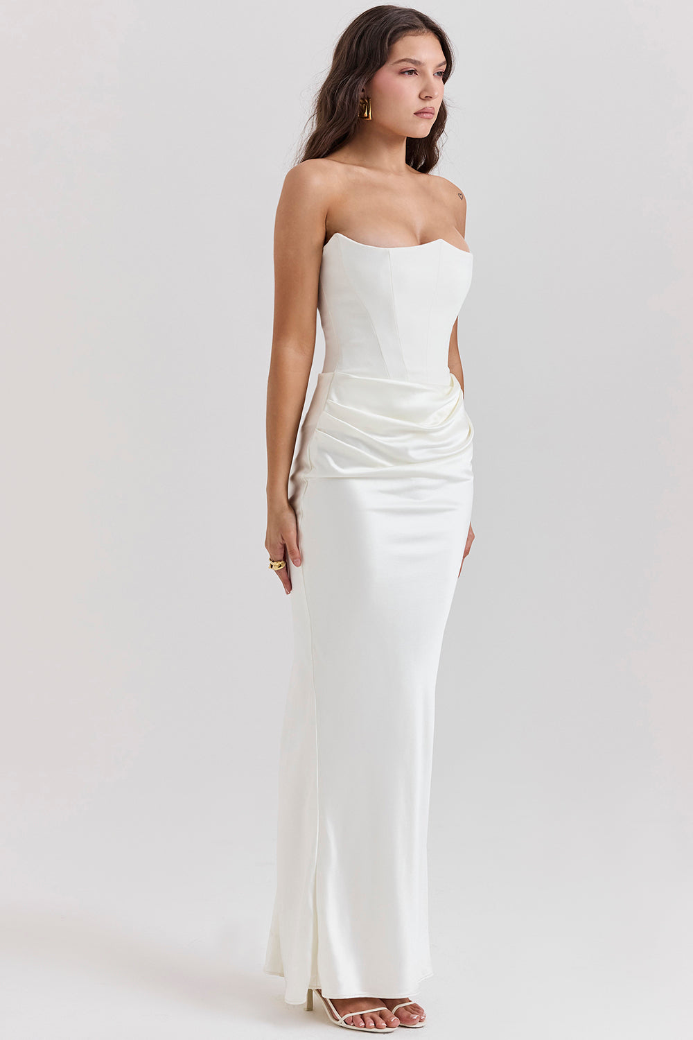 Strapless corset maxi dress