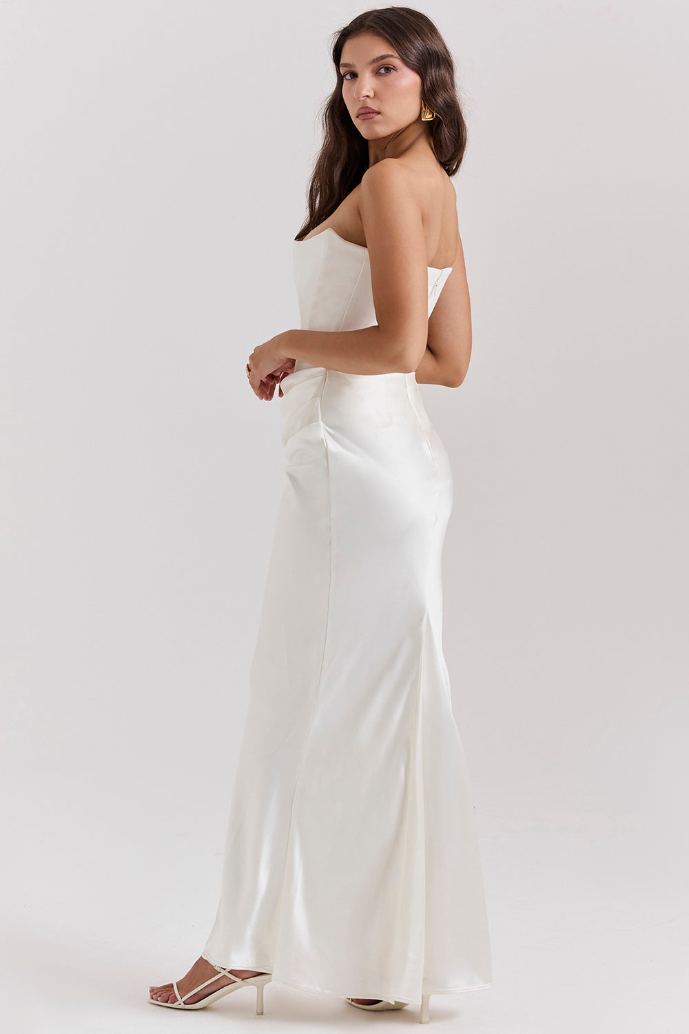 Strapless corset maxi dress