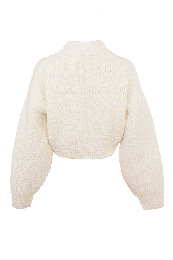 Cream chenille mix cardigan