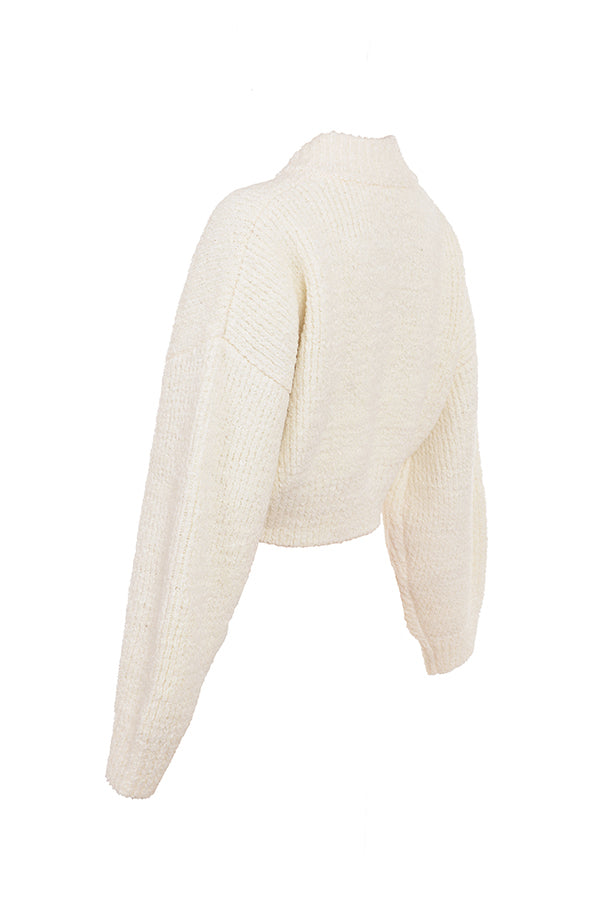 Cream chenille mix cardigan