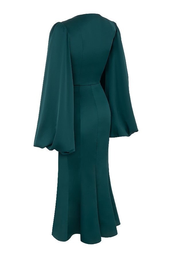 Emerald green wrap dress