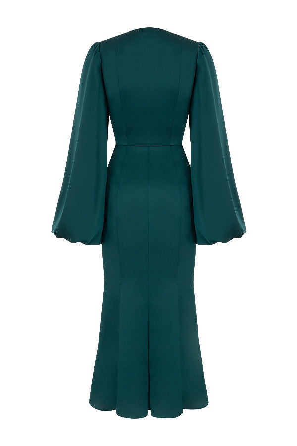 Emerald green wrap dress