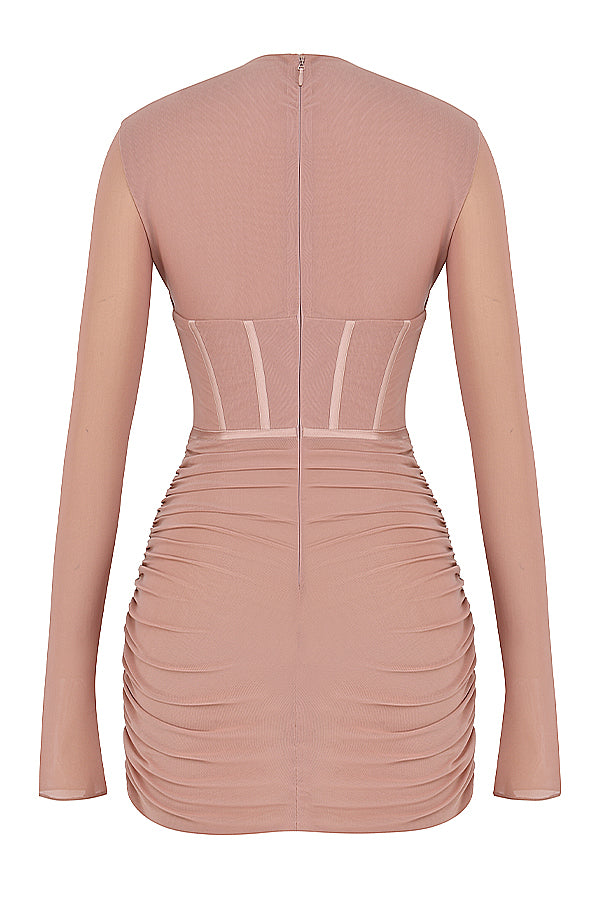 Blush corset mini dress