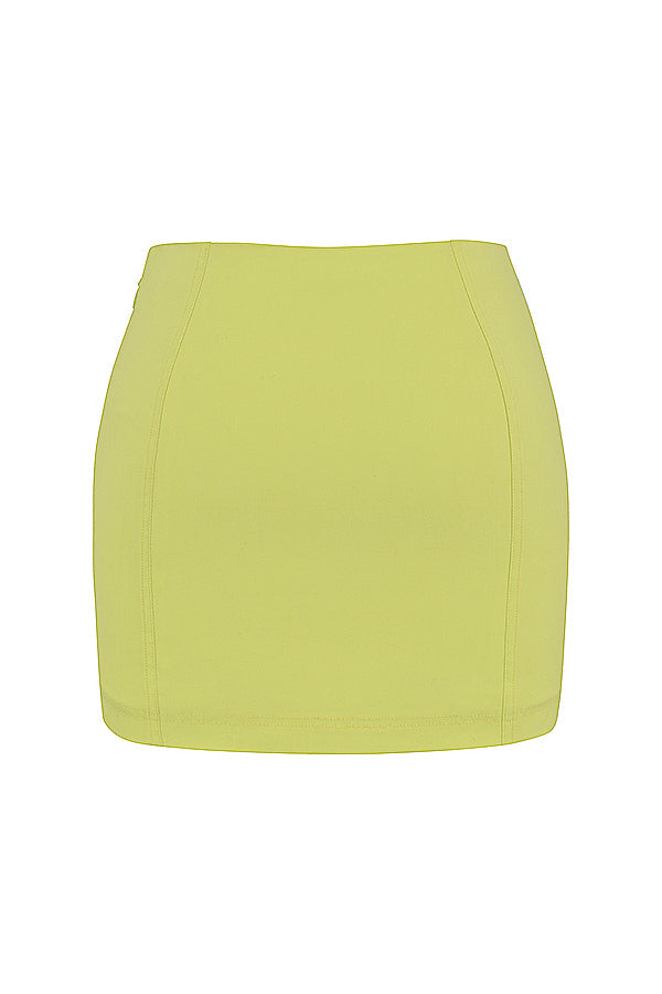 Neon sculpting corset with mini skirt