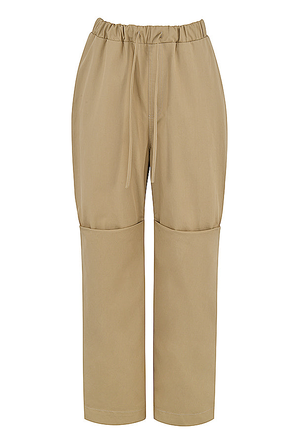 Camel structured corset with cargo pants