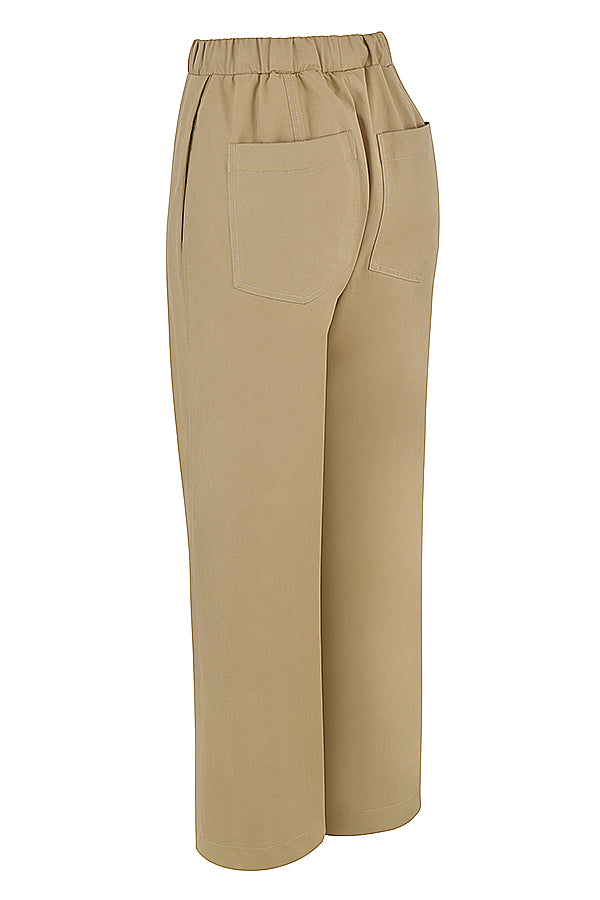 Camel structured corset with cargo pants