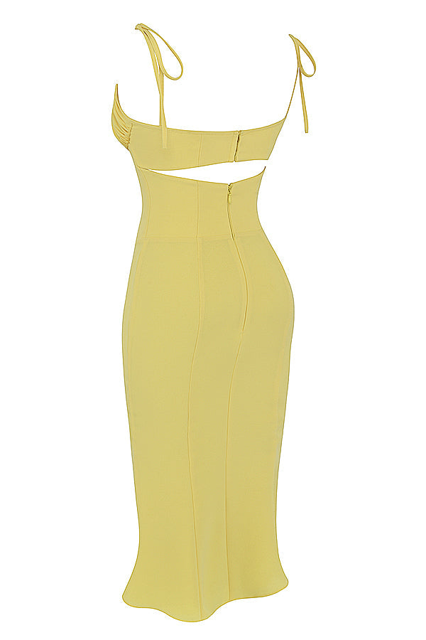 Midi dress with cut-out buttercups