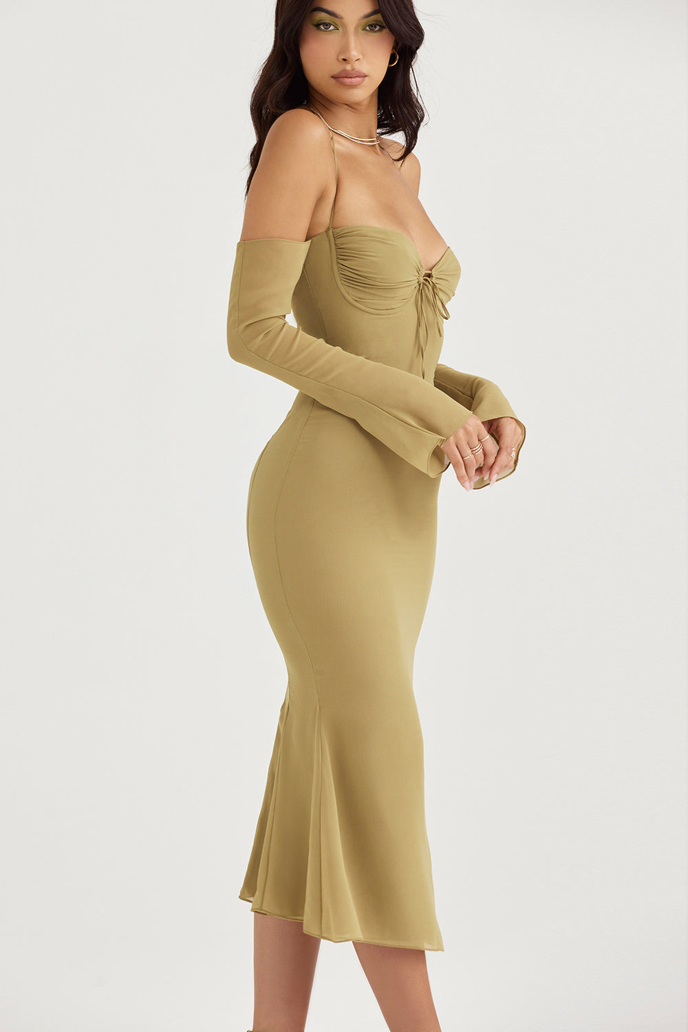 Espresso halter midi dress