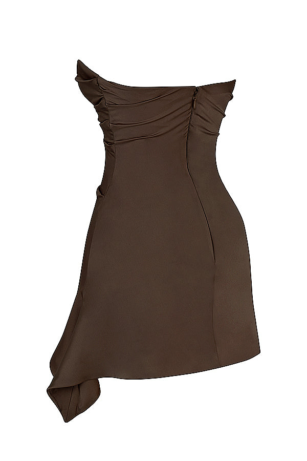 Draped strapless corset dress