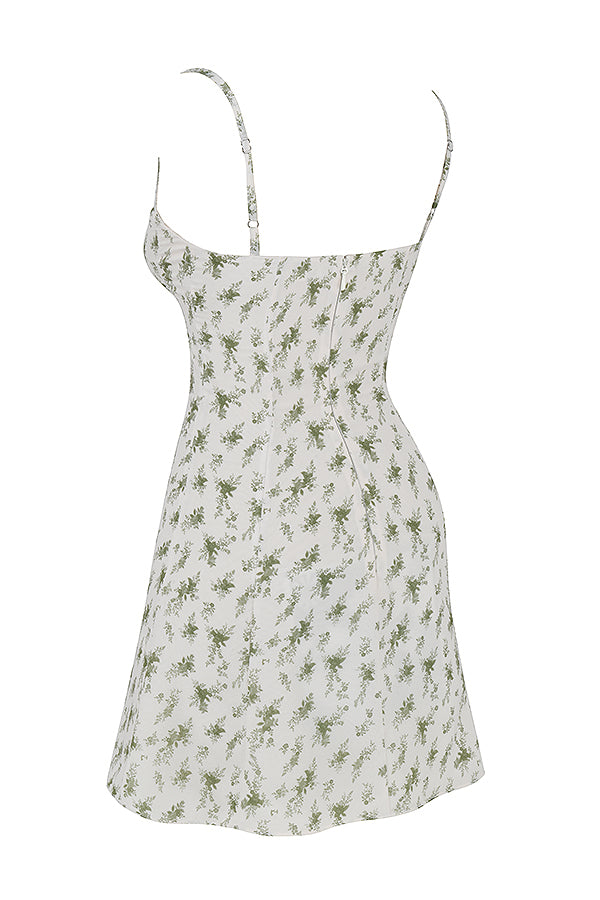 Mini dress with garden print