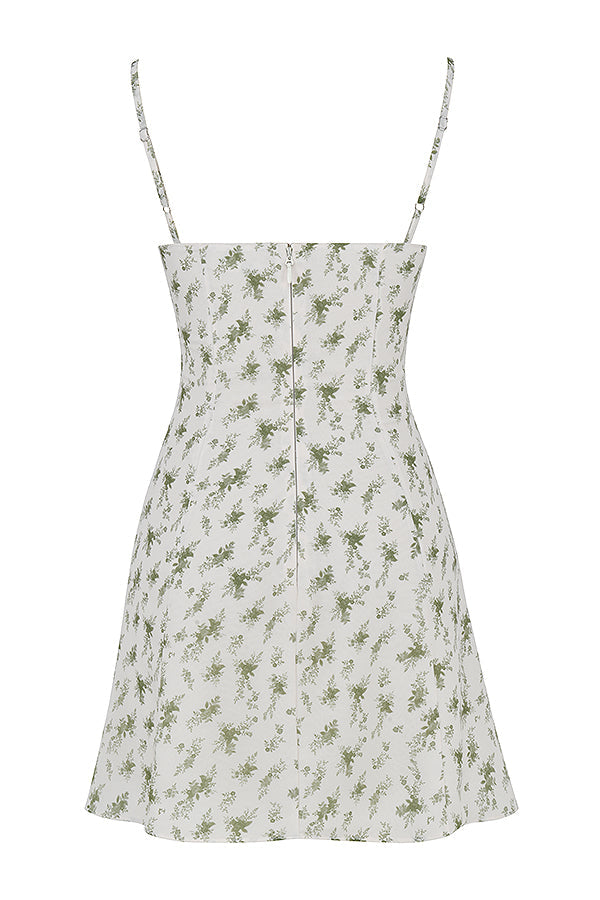 Mini dress with garden print