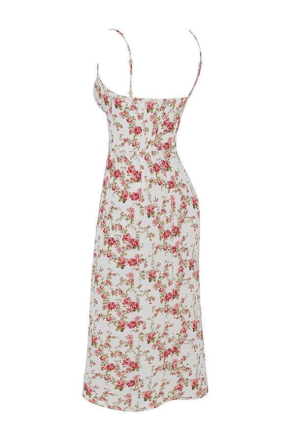 Print corset midi sundress