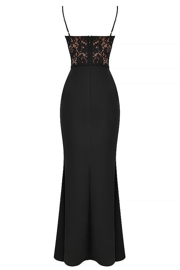 Black corset maxi dress