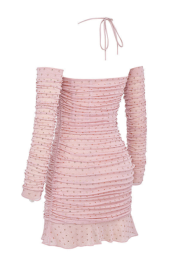 Soft pink crystallized dress