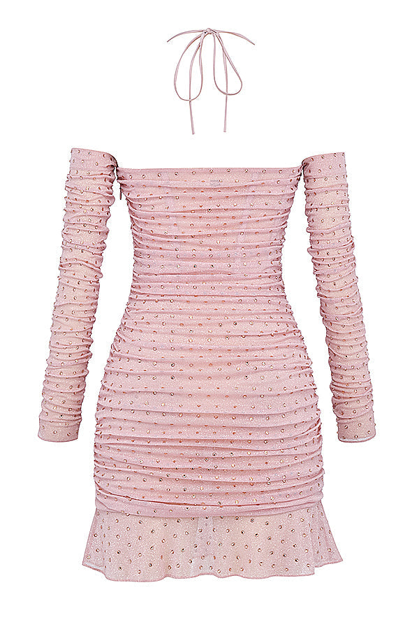 Soft pink crystallized dress