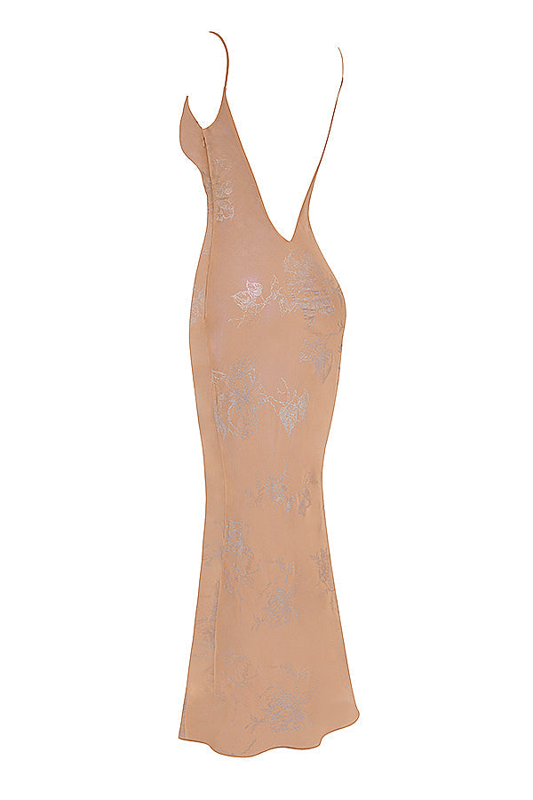 Iridescent Cafe Au Lait maxi dress